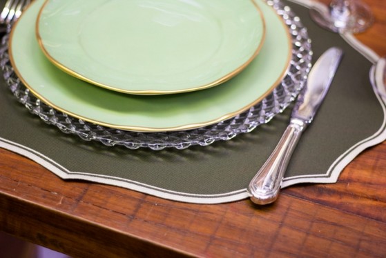 Sousplat de Cristal Casa Verde - Sousplat em Cristal para Jantar Clássico