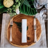 sousplat para jantar de aniversário rústico Pinheiros